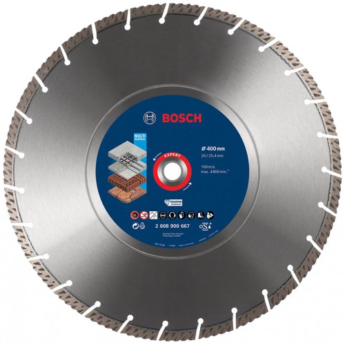 BOSCH Diamantový rezací kotúč EXPERT MultiMaterial 400 × 20/25,40 × 3,3 ×12 mm 2608900667