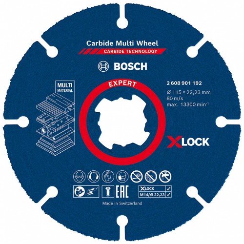 BOSCH Rezací kotúč EXPERT Carbide Multi Wheel X-LOCK, 115 mm, 22,23 mm 2608901192