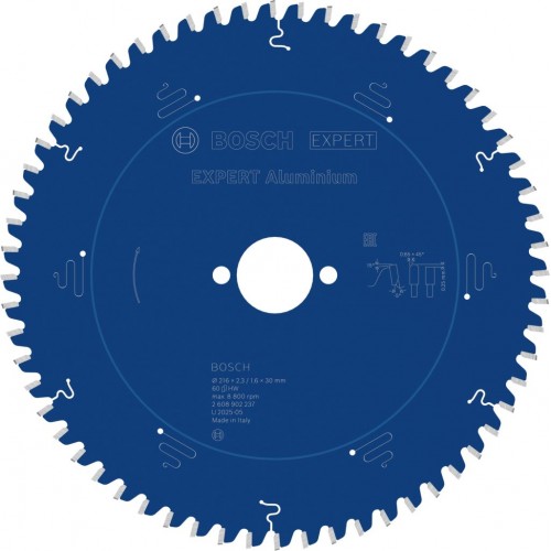 BOSCH Pílový kotúč EXPERT Aluminium pre okružné píly, 216x2,3/1,6x30 mm, T60 2608902237