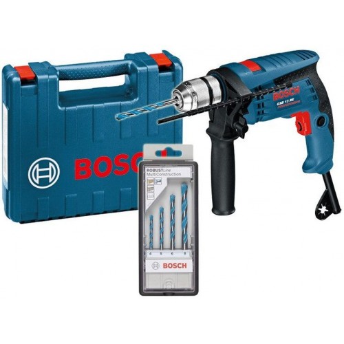 BOSCH GSB 13 RE Príklepová vŕtačka+4-dielna sada vrtákov RobustLine CYL-9+kufor 0601217103