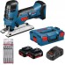 BOSCH GST 18V-LI S Aku priamočiara píla + 5-dielna súprava listov 06015A5106