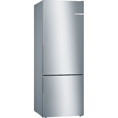 Série 4 – volně stojící chladnička s dolním mrazákem, 191 × 70 cm, metalický vzhled