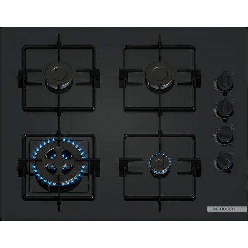 Bosch Séria 2 Plynová varná doska 60 cm tvrdené sklo, čierna POH6B6K30 Bosch Séria 2 Plynová varná doska 60 cm tvrdené sklo, čierna POH6B6K30