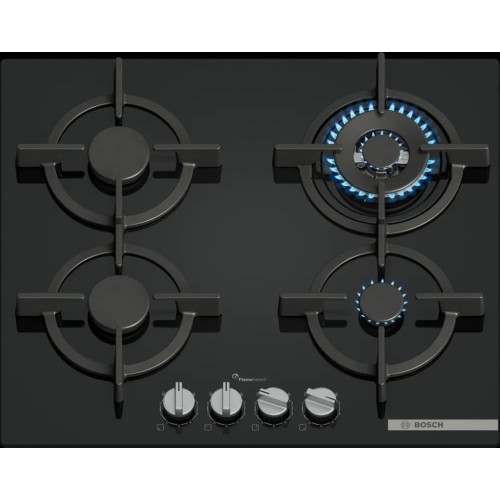 Bosch Serie 6 Plynová varná doska 60 cm Tvrdené sklo, čierna PPH6A6I10