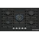 Bosch Serie 6 Plynová varná doska 75 cm Tvrdené sklo, čierna PPQ7A6I40