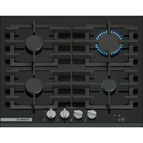 Bosch Séria 8 Plynová varná doska 60 cm tvrdené sklo, čierna PRP6A6H40 Bosch Séria 8 Plynová varná doska 60 cm tvrdené sklo, čierna PRP6A6H40