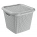 BRILANZ Box ratanový s vekom 15 l, 30 x 30 x 27,5 cm, šedý 43937503