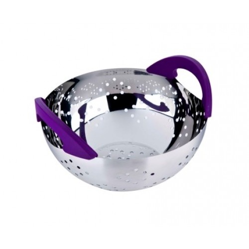 CS SOLINGEN Cedník nerez 24 cm STILO, fialový CS-040642