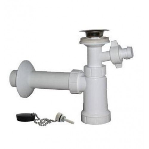 SAPHO umývadlový sifón, nerezová výpusť 5/4 ", odpad 40mm s odboočkou, plast CV1013