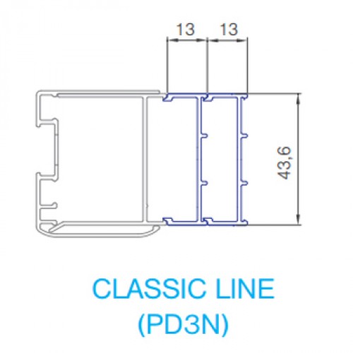 ROLTECHNIK nastavovací profil pre PD3N, 13/1850 mm, striebro P1528