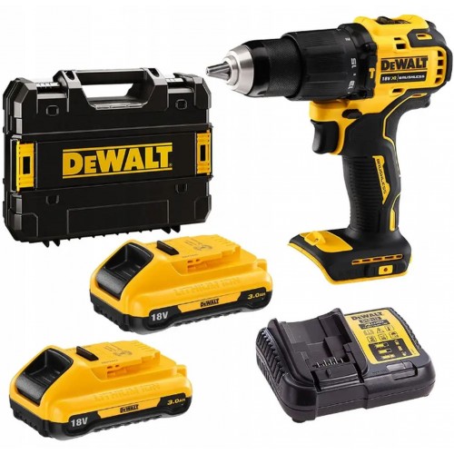 DeWALT DCD709L2T Aku príklepová vŕtačka (65Nm/18V/2x3,0Ah) kufor Tstak
