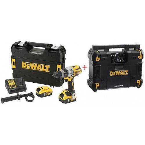 DeWALT Aku Vŕtačka s príklepom XRP 2x18V 5,0Ah + Aku Rádio Tstak system DCD996P2R-XK DeWALT Aku Vŕtačka s príklepom XRP 2x18V 5,0Ah + Aku Rádio Tstak system DCD996P2R-XK