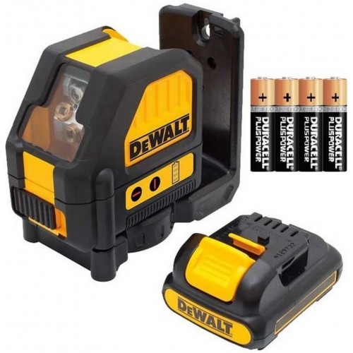 DeWALT Aku krížový laser červený s adaptérom na pripojenie 4x AA batérie DCE088LR