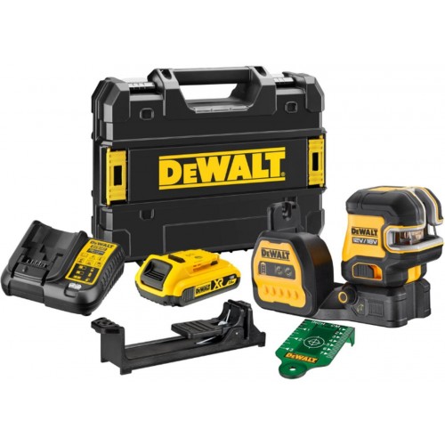 DeWALT DCE825D1G18 Laser krížový s 5timi bodmi. lúče, zelený lúč 18V 1x 2,0Ah Li-Ion