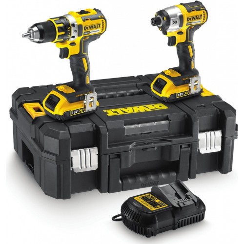 DeWALT Combo sada vŕtačka 18V+rázový skrutkovač1/4 "2x2,0Ah Li-Ion,kufrom TSTAK DCK258D2T