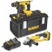 DeWALT DCK271M2 Combo sada 18 V Kladivo SDS-PLUS + Uhlová brúska 2 x 4,0Ah, Thoung box