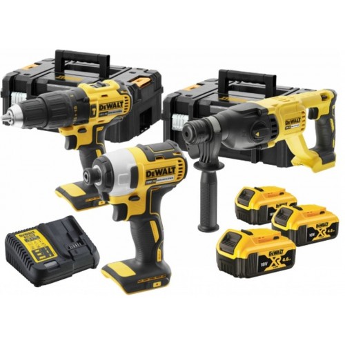 DeWALT Aku Kombo sada náradia 18V 3x 4,0Ah Li-Ion XR, s kufre, DCK369M3T