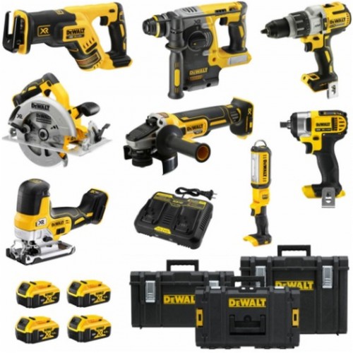 DeWALT DCK820P4 Aku kombo sada náradia 18 V - 7 druhov náradia, 4x aku 5,0 Ah, 3x kufor