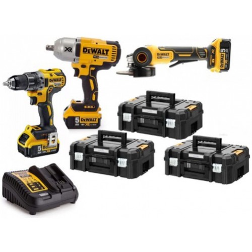 DeWALT DCKM009 aku sada náradia DCD791+DCF899+DCG406 (18V/ 3x5,0Ah)