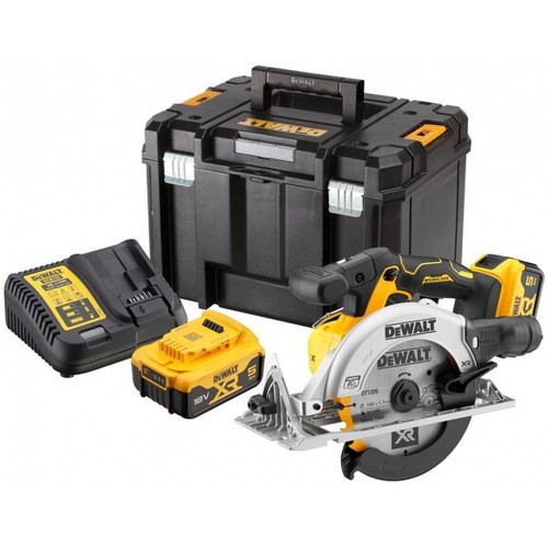 DeWALT DCS565P2 Aku kotúčová píla XR (165mm/18V/2x5,0 Ah) kufor Tstak