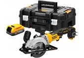 DeWALT DCS571E1T Aku Kotúčová píla (115mm/18V/1x1,7Ah PowerStack) bez nabíjačky, Tstak