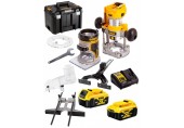 DeWALT DCW604P2 Aku kombinovaná frézka XR (8mm/18V/2x5,0Ah) kufor Tstak