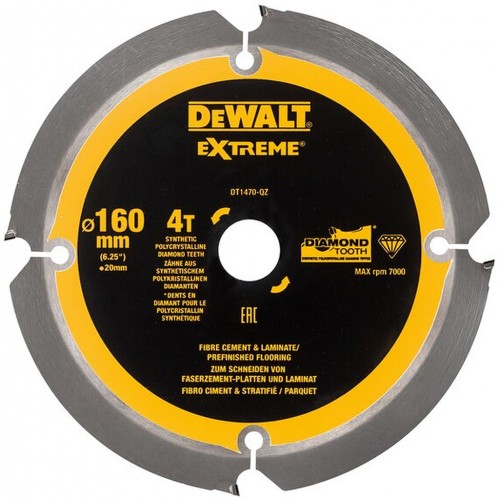 DeWALT DT1470 Rezný kotúč na cementovo-vláknité dosky, 160 x 20 mm, 4 zuby