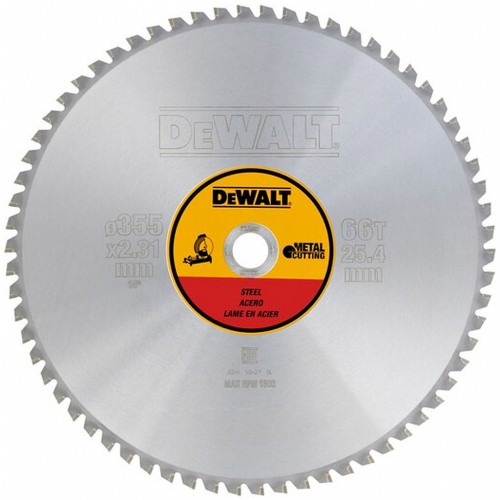 DeWALT DT1926 Pílový kotúč na oceľ 355 x 25,4 mm, 66 zubov, TCG 1,5°