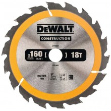 DeWALT DT1931 Pílový kotúč Construction 160 x 20 mm, 18 zubov, ATB 20°