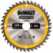 DeWALT DT1945 Pílový kotúč Construction 190 x 30mm, 40zubov, ATB 10°