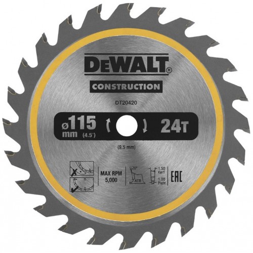 DeWALT DT20420 Pílový kotúč 115 mm, 24 zubov, ATB, 20 °