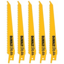 DeWALT DT2359 Bimetalové pílové listy na drevo s klincami a plast, 152mm 5ks