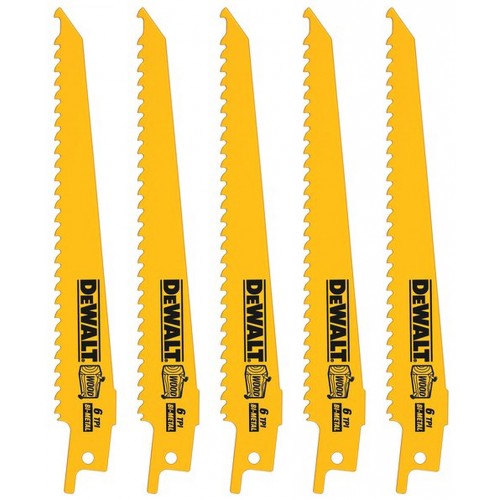 DeWALT DT2359 Bimetalové pílové listy na drevo s klincami a plast, 152mm 5ks