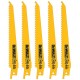 DeWALT DT2359 Bimetalové pílové listy na drevo s klincami a plast, 152mm 5ks