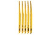 DeWALT DT2402 Bimetalové pílové listy na drevo, preglejku, plast, 203mm 5ks