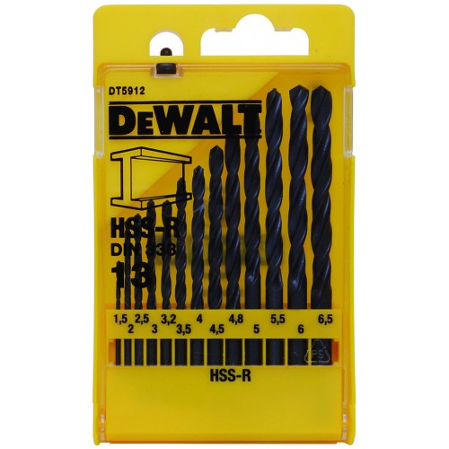 DeWALT DT5912 13-dielna sada vrtákov do kovu HSS-R DIN 338