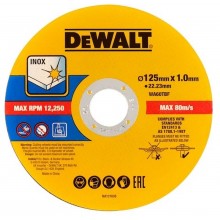 DeWALT DT20598 Rezný kotúč na nerez 125 x1 x 22,2mm 50 ks