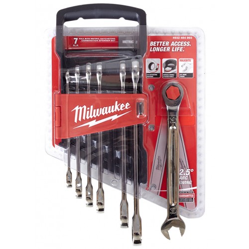 Milwaukee 4932464993 Sada kombinovaných račňových metrických kľúčov max bite (7 ks