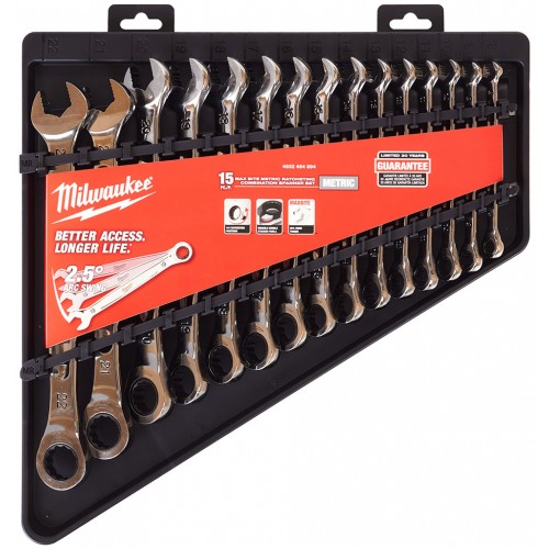 Milwaukee 4932464994 Sada kombinovaných račňových metrických kľúčov max bite (15 ks)