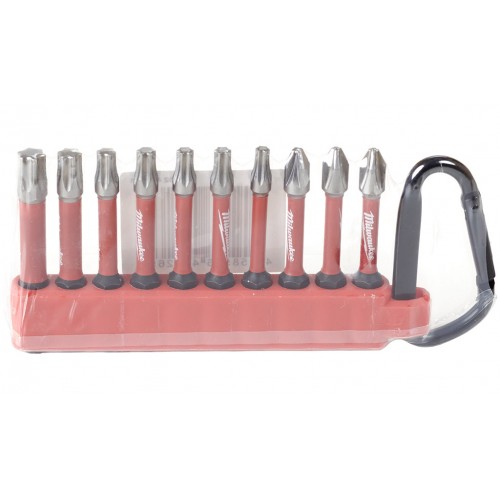 Milwaukee Sada bitov SHOCKWAVE™ IMPACT DUTY s karabínou (10 ks) 4932480941