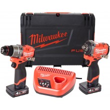 Milwaukee M12 FUEL Štartovacia sada M12FPP2X2-402X: M12 FPD2-0 + FCIWF12G3 (2x4,0Ah)