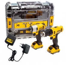 DeWALT DCK211D2T Combo sada vŕtačka / skrutkovač + rázový uťahovák 10.8 V 2 x2,0 Ah,TSTAK