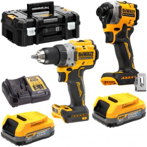 DeWALT DCK2051E2T Aku súprava náradia (DCD800+DCF850+18v/2x1,7Ah PowerStack) Tstak
