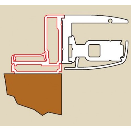 RONAL aluchromový L-profil na upevnenie dverí alebo bočné steny v uhle 90 ° EP1502000