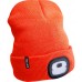 EXTOL LIGHT čiapka s čelovkou 4x25lm, USB nabíjanie, fluorescenčná oranžová, ECONOMY 43455