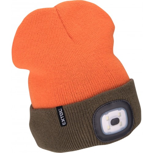 EXTOL LIGHT čiapka s čelovkou 4x45lm,USB nabíjanie,fluorescenčná oranžová/khaki 43460 EXTOL LIGHT čiapka s čelovkou 4x45lm,USB nabíjanie,fluorescenčná oranžová/khaki 43460