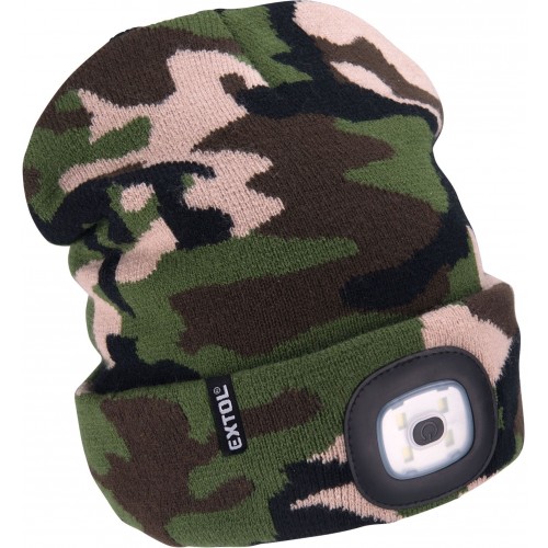 EXTOL LIGHT čiapka s čelovkou 4x45lm, USB nabíjanie, maskovacia, univerzálna veľkosť 43464 EXTOL LIGHT čiapka s čelovkou 4x45lm, USB nabíjanie, maskovacia, univerzálna veľkosť 43464