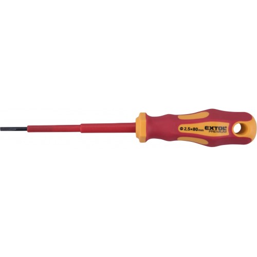 EXTOL PREMIUM skrutkovač elektrikářský, (-) 2,5x80mm, VDE, CrV 53073