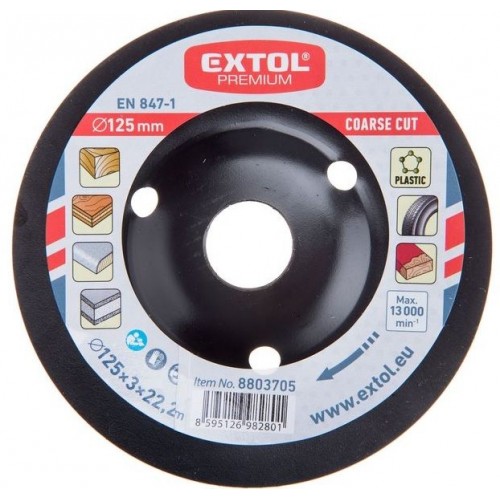 EXTOL PREMIUM kotúč rašplový na drevo, 125x3x22,2mm, 8803705