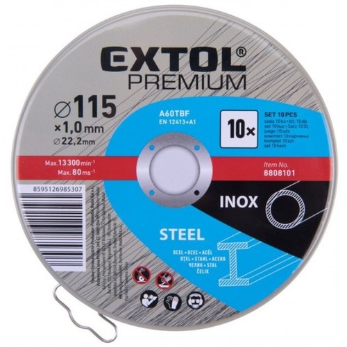 EXTOL PREMIUM kotúč rezný na oceľ / nerez, 10ks 8808101